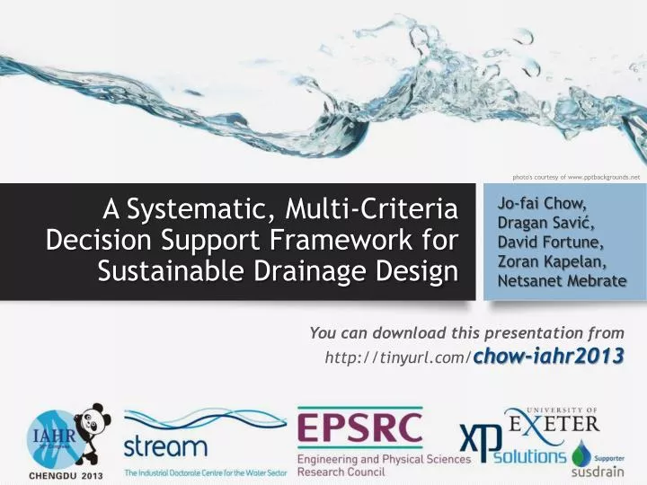 a systematic multi criteria decision support framework for sustainable drainage design