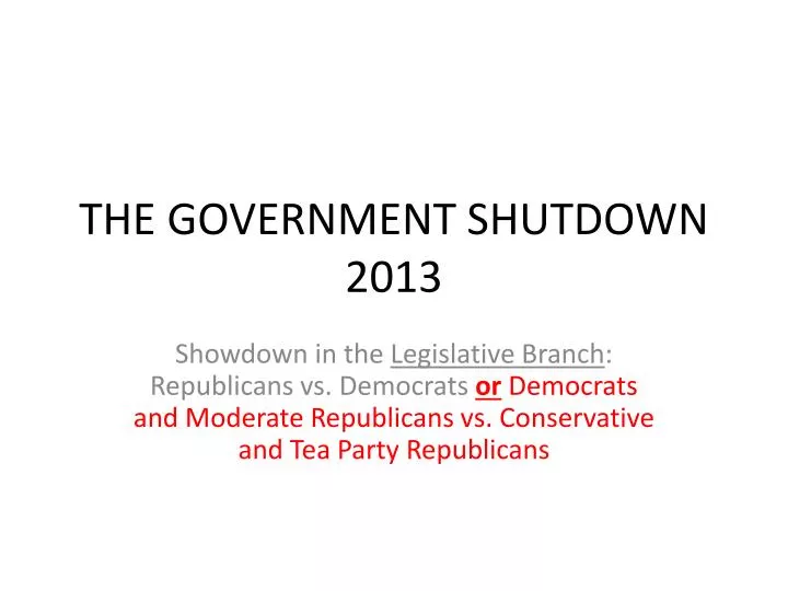 the government shutdown 2013