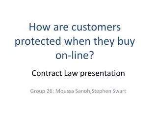 How are customers protected when they buy on-line?