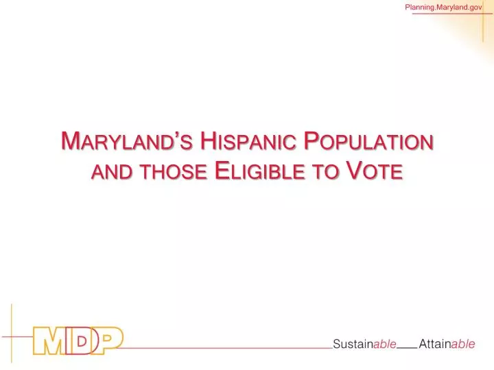 maryland s hispanic population and those eligible to vote