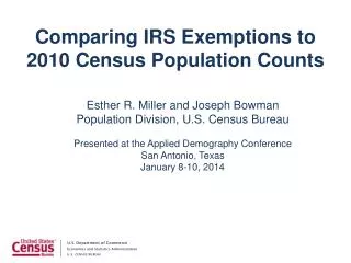 Comparing IRS Exemptions to 2010 Census Population Counts