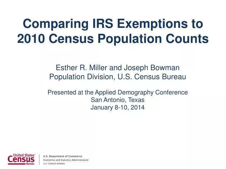 comparing irs exemptions to 2010 census population counts