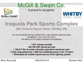 McGill &amp; Swain Co. Is proud to recognize: