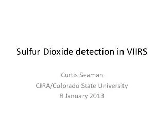 sulfur dioxide detection in viirs