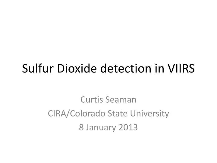 sulfur dioxide detection in viirs