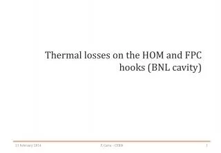 Thermal losses on the HOM and FPC hooks (BNL cavity)