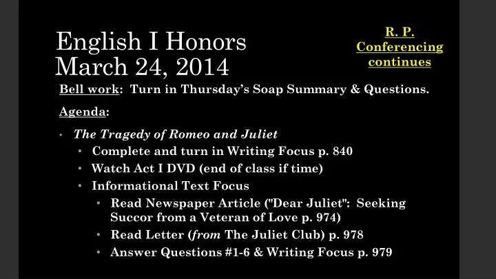 english i honors march 24 2014