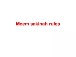 Meem sakinah rules