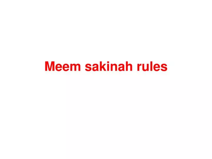 meem sakinah rules