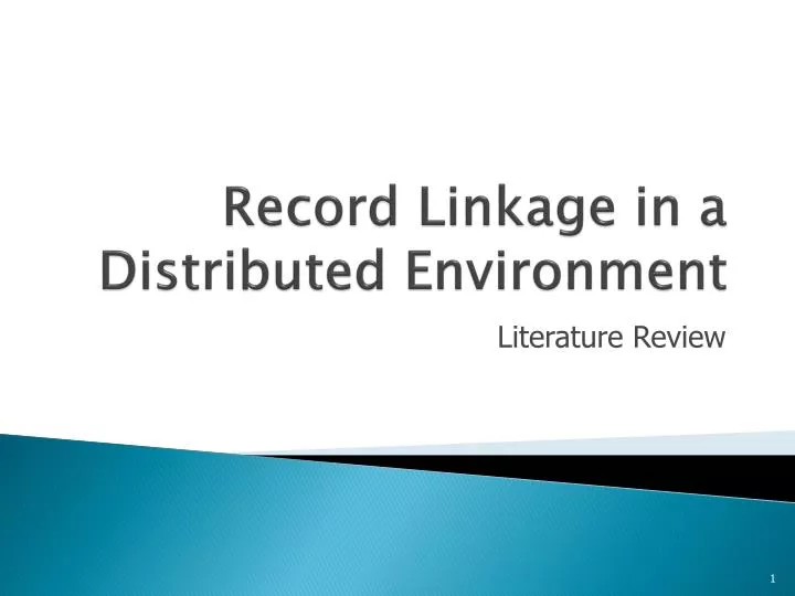 record linkage in a distributed environment