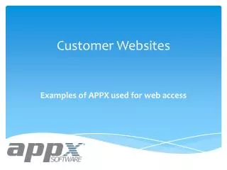 Customer Websites