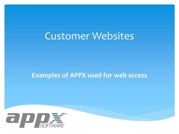 customer websites