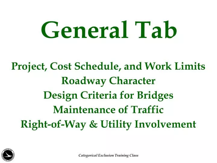 general tab
