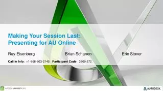 Making Your Session Last: Presenting for AU Online