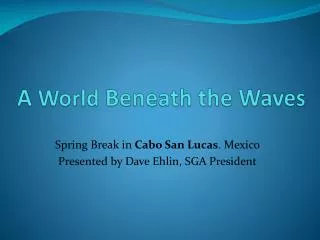 a world beneath the waves