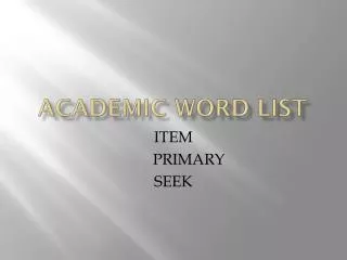 Academic Word List