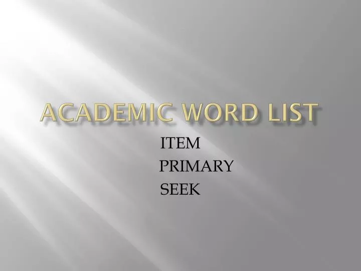 academic word list