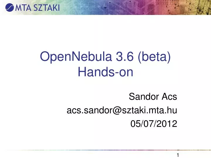 opennebula 3 6 beta hands on