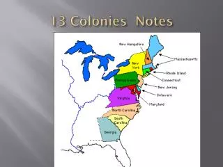 13 Colonies Notes