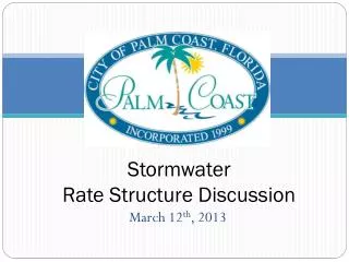 Stormwater Rate Structure Discussion
