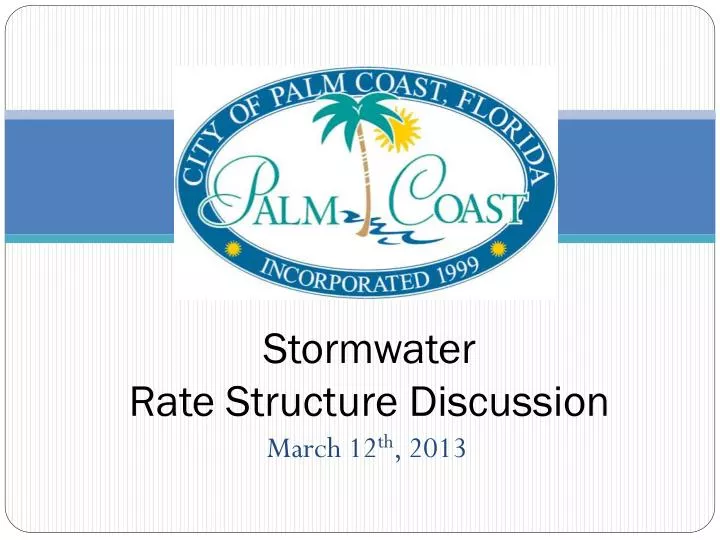 stormwater rate structure discussion