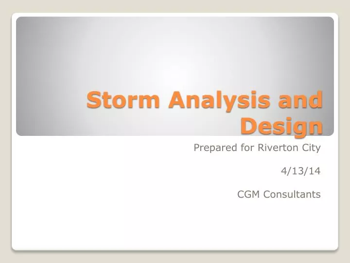 storm analysis and design