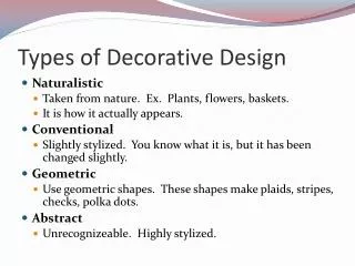 Types of Decorative Design