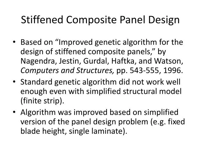 stiffened composite panel design