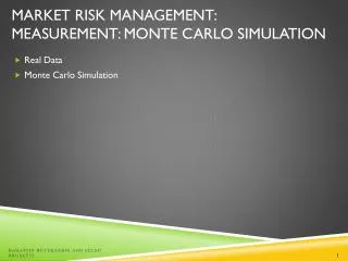Market Risk Management: Measurement: Monte Carlo Simulation