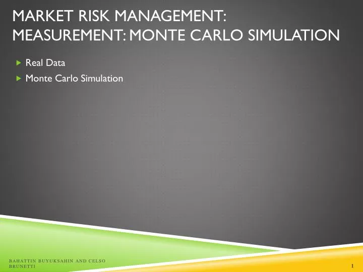 market risk management measurement monte carlo simulation