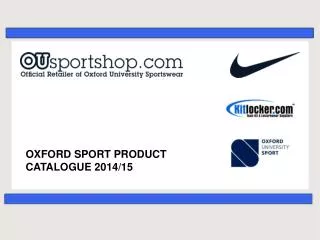 OXFORD SPORT PRODUCT CATALOGUE 2014/15