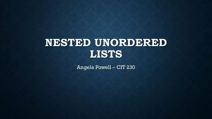 nested unordered lists
