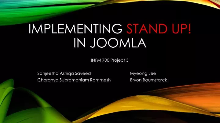 implementing stand up in joomla