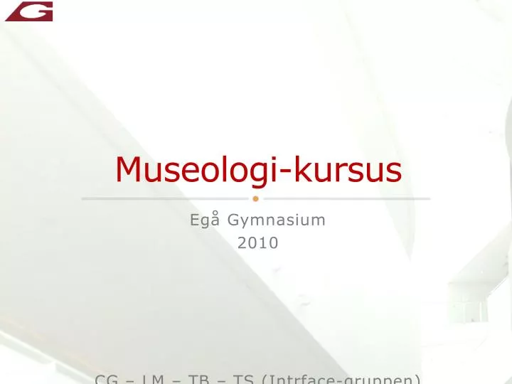 museologi kursus
