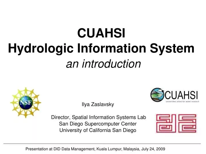 cuahsi hydrologic information system an introduction