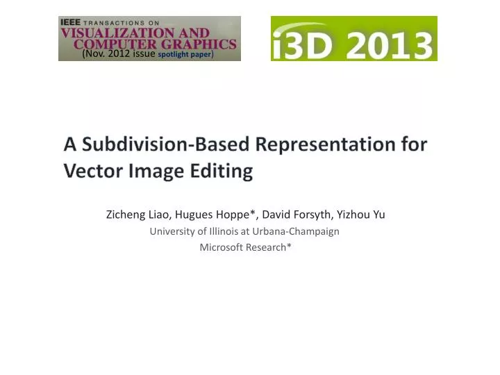 a subdivision based representation for vector image editing