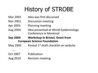 History of STROBE
