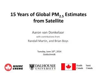 15 Years of Global PM 2.5 Estimates from Satellite