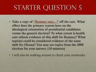 Starter Question 5