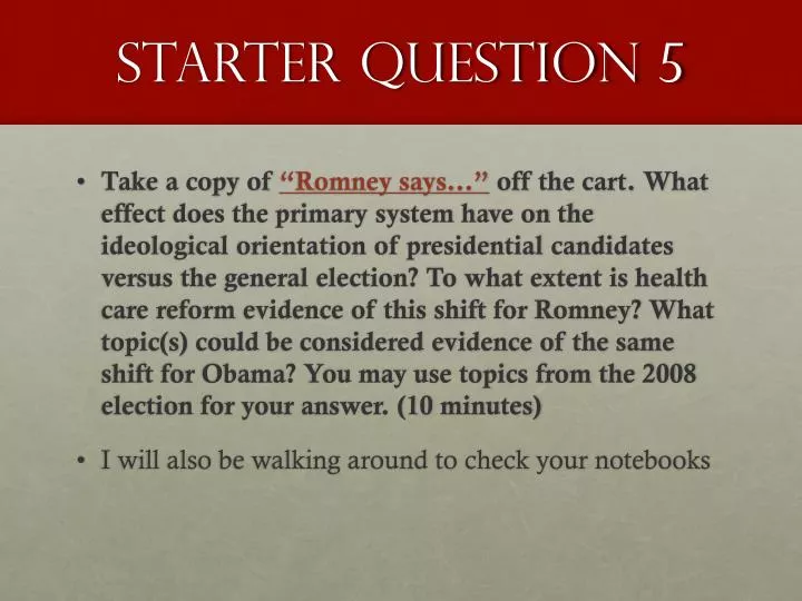 starter question 5