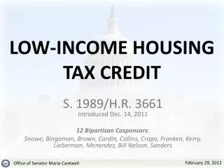 LOW-INCOME HOUSING TAX CREDIT