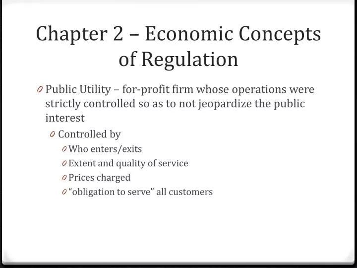 chapter 2 economic concepts of regulation