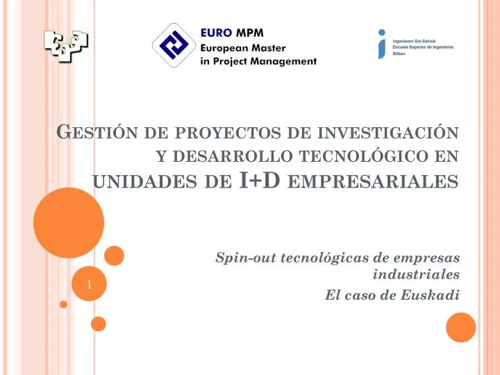 gesti n de proyectos de investigaci n y desarrollo tecnol gico en unidades de i d empresariales