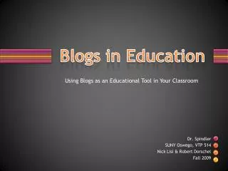Blogs in Education