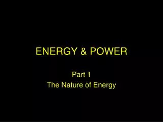 ENERGY &amp; POWER