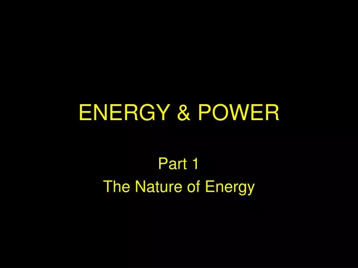 energy power