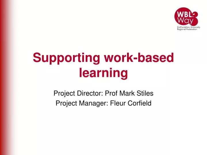 supporting work based learning