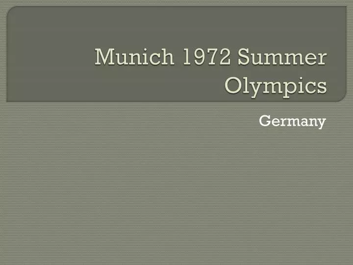 munich 1972 summer olympics