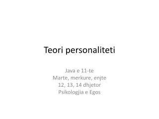 teori personaliteti