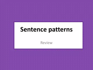 Sentence patterns